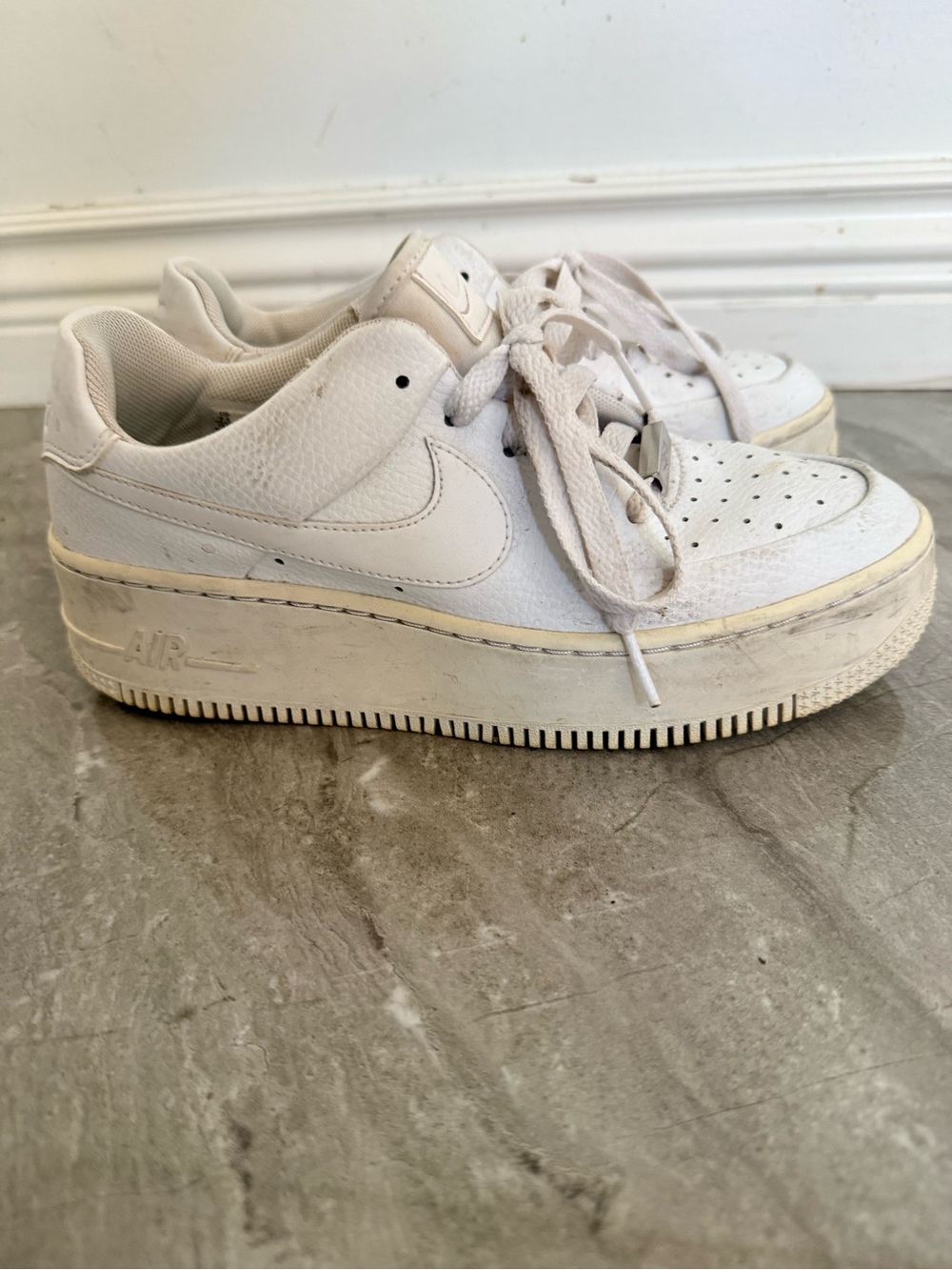 Nike Air Force 1 Women's White Low-Top Platform Sneakers